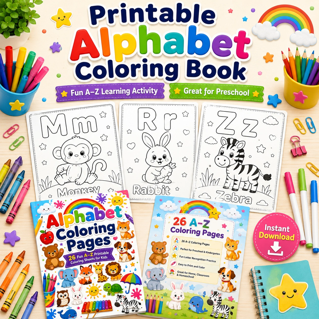 Alphabet Coloring Pages Printable is a fun A–Z coloring